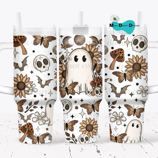 Ghost & Sunflowers 40 oz Tumbler
