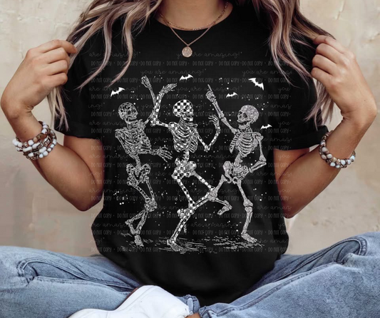 Dancing Skellies Black Tee