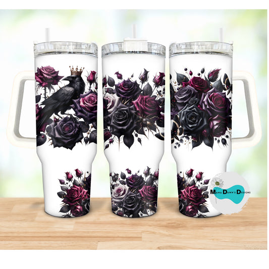 Crow And Roses 40 oz Tumbler